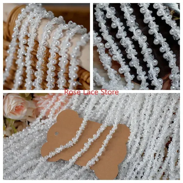 Lace Ribbon Trim - 3 Yards Pearl lace trim, pearl