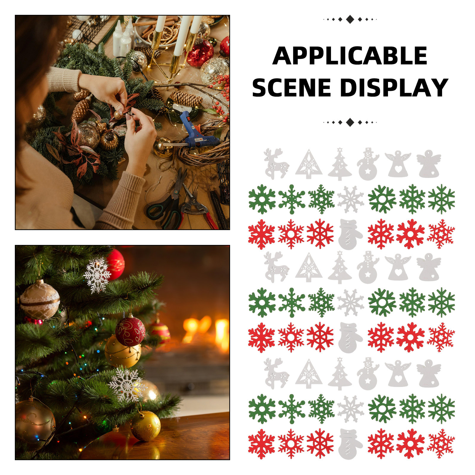 100Pcs Unfinished Wood Snowfla - Christmas Craft Embellishment recension och pris