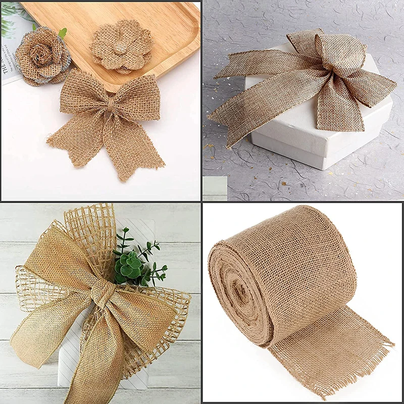 Natural Burlap Fabric Roll 25/ - Velvet Ribbon Roll recension och pris