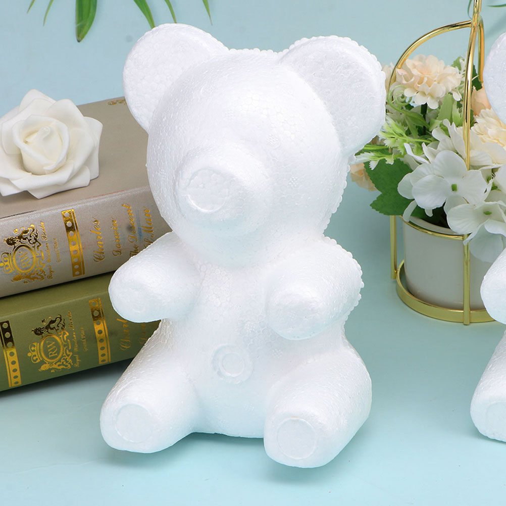 2Pcs White Foam Bear Ornament  - Craft Embellishments recension och pris