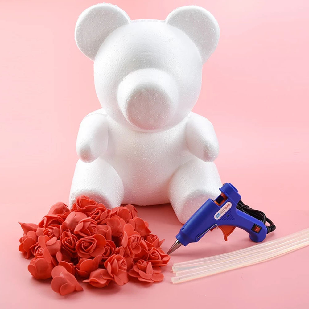 2Pcs White Foam Bear Ornament  - Craft Embellishments recension och pris