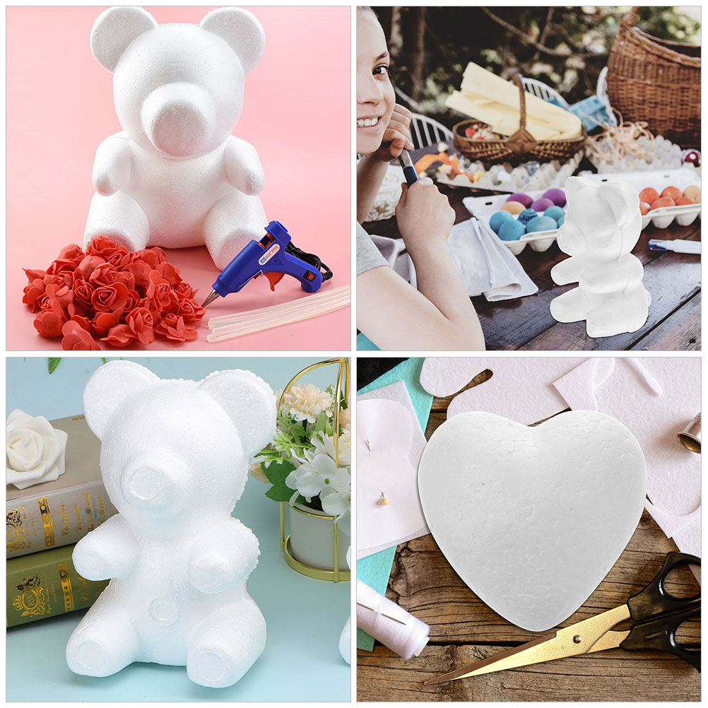 2Pcs White Foam Bear Ornament  - Craft Embellishments recension och pris