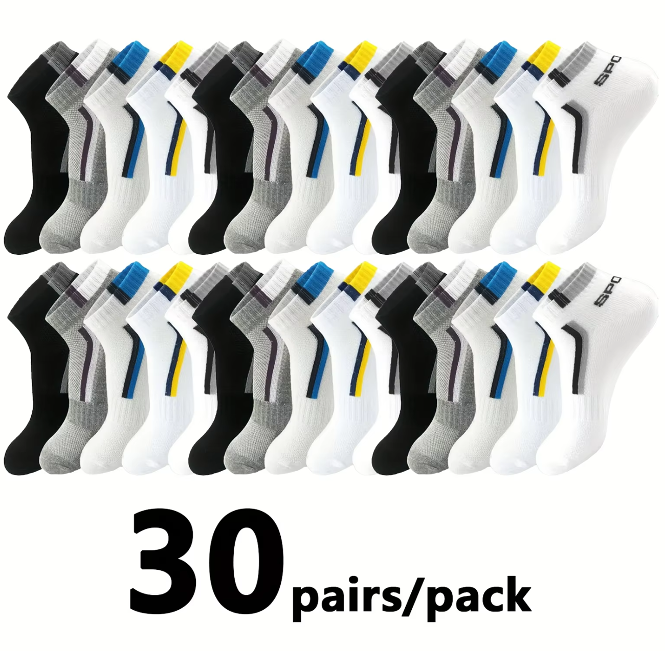 30Pairs Men's Color-block Mesh - Embellish Knit recension och pris