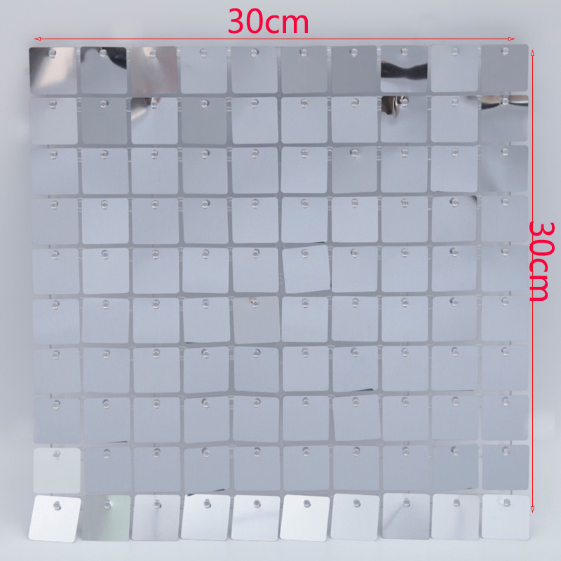 18Pcs Silver Shimmer Wall Pane - Sequin Fabric Panel recension och pris