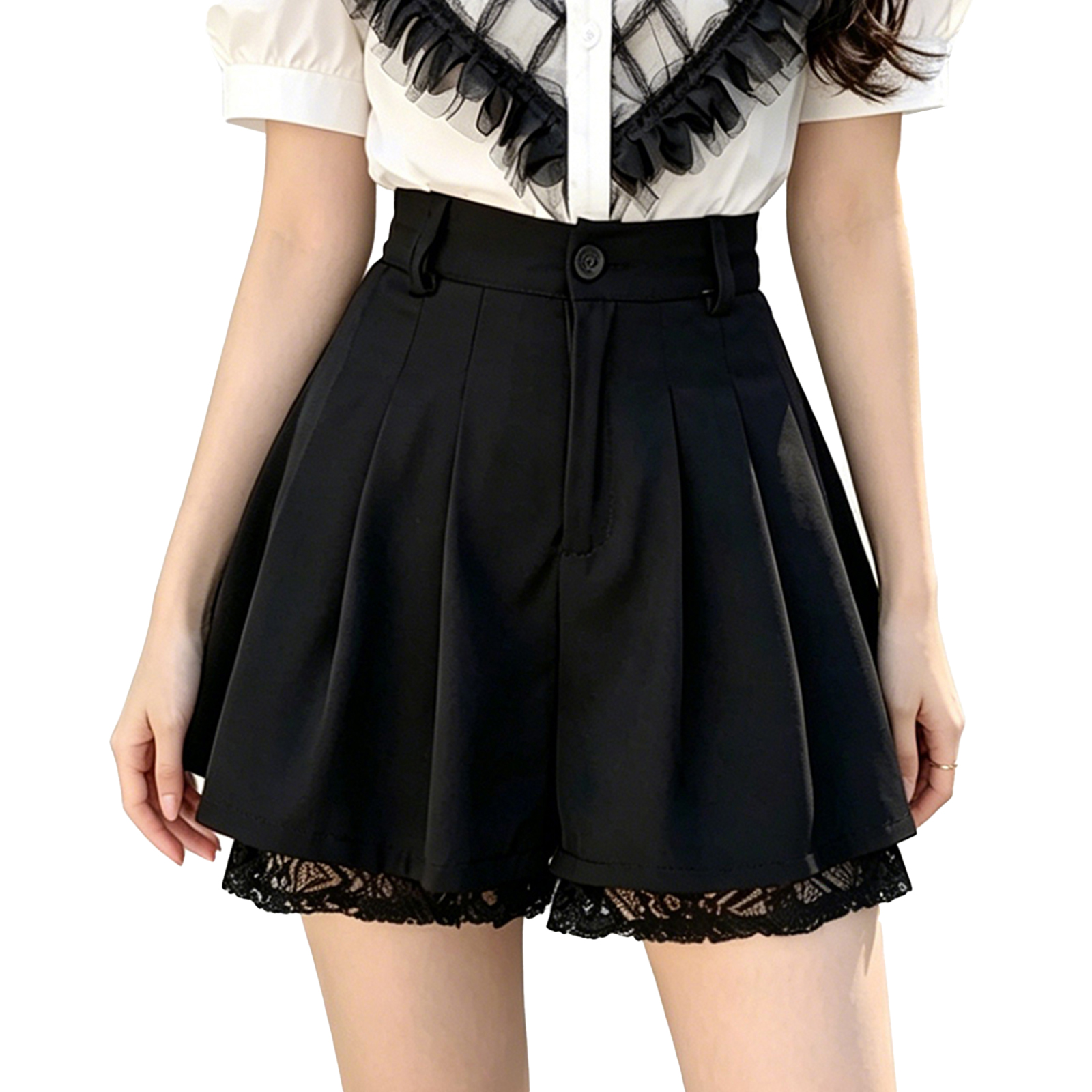 Women High Waist Tailored Trou - Elastic Lace Trim recension och pris