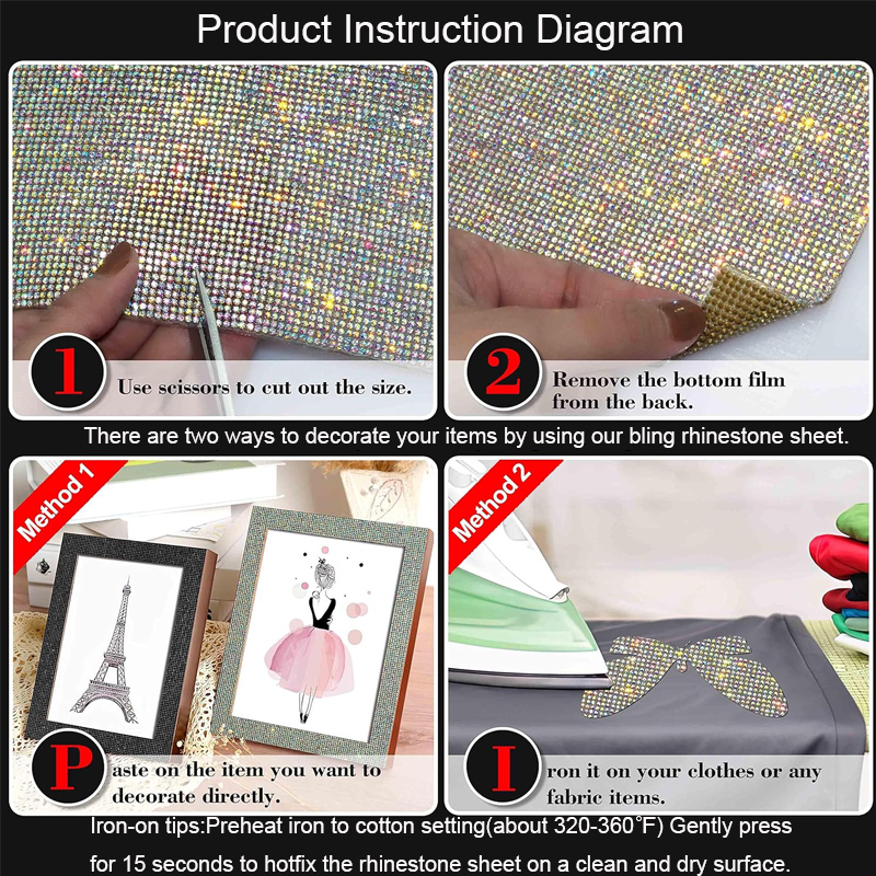 9720/4860Pcs Bling Rhinestone  - Hotfix Rhinestone Sheet recension och pris