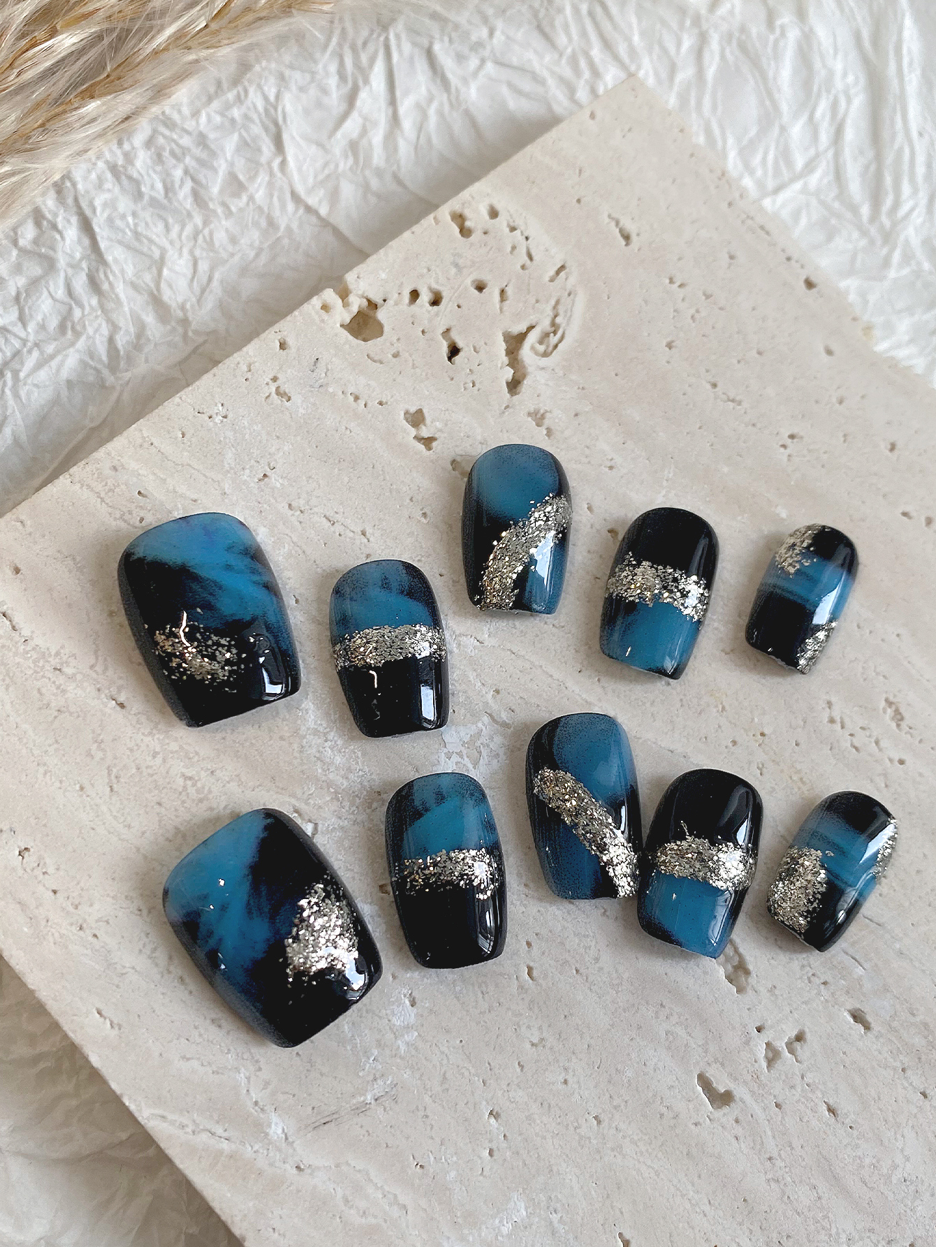 10-Pack Blue-Black Shimmer Gra - Glitter Vinyl Roll recension och pris