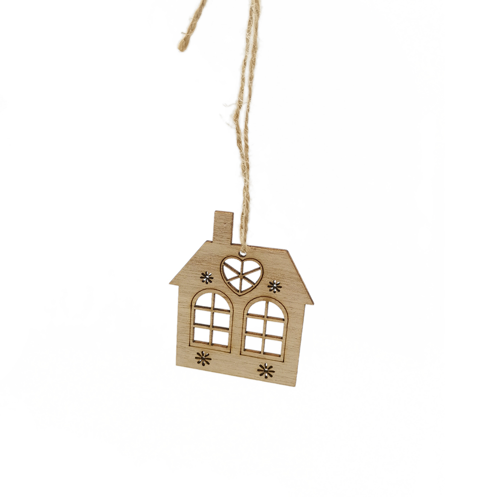 10pcs Wooden Hollow House Cuto - Christmas Craft Embellishment recension och pris