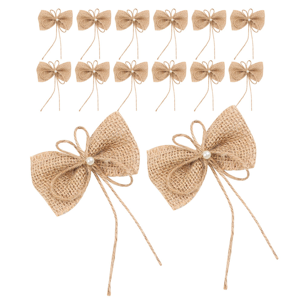 15Pcs Small Burlap Bows Christ - Christmas Craft Embellishment recension och pris