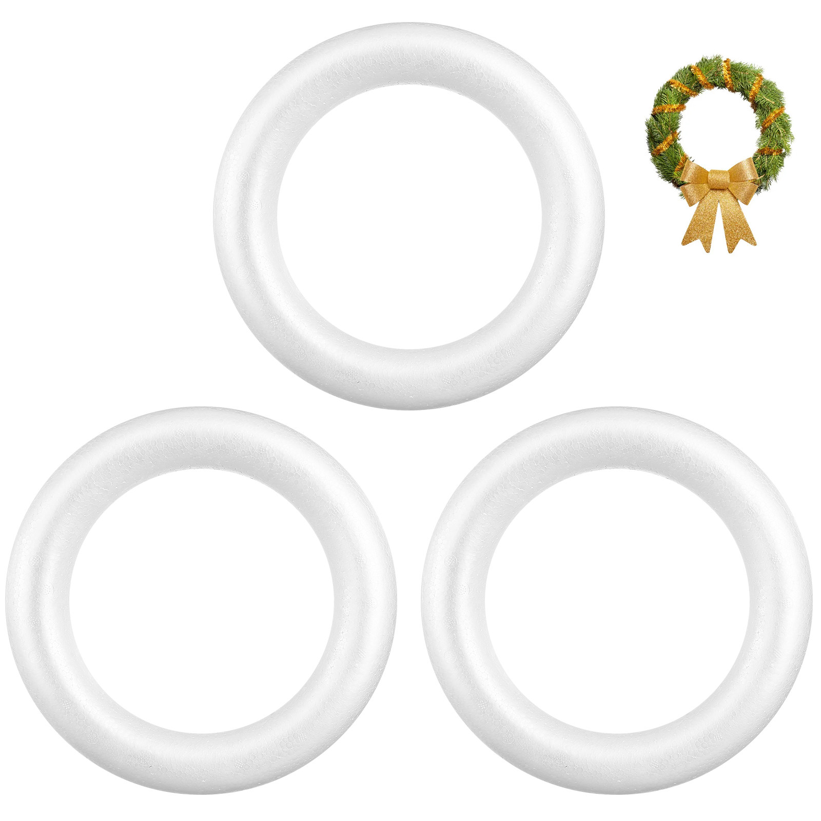 3Pcs White Foam Wreath Circle  - Craft Embellishments recension och pris