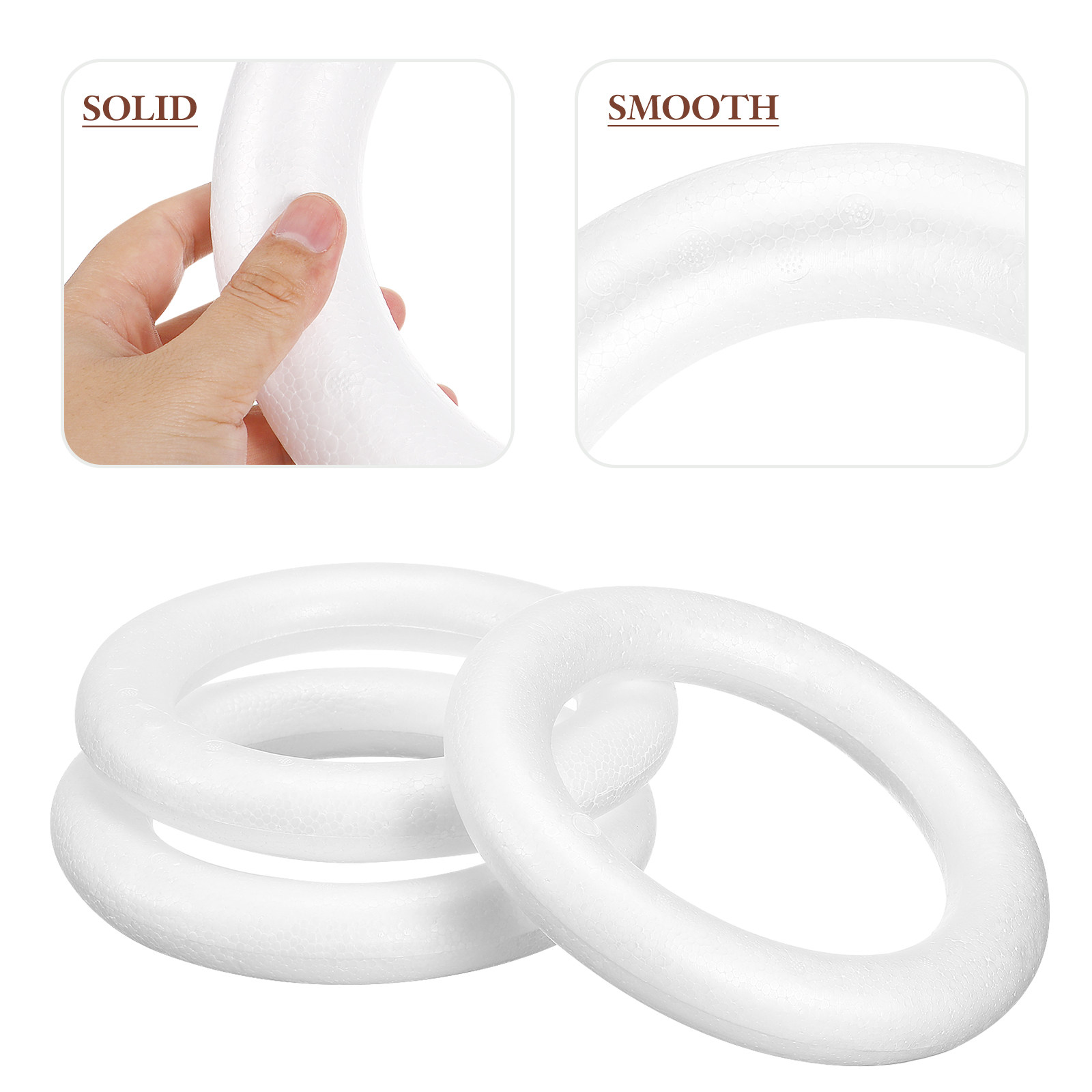 3Pcs White Foam Wreath Circle  - Craft Embellishments recension och pris