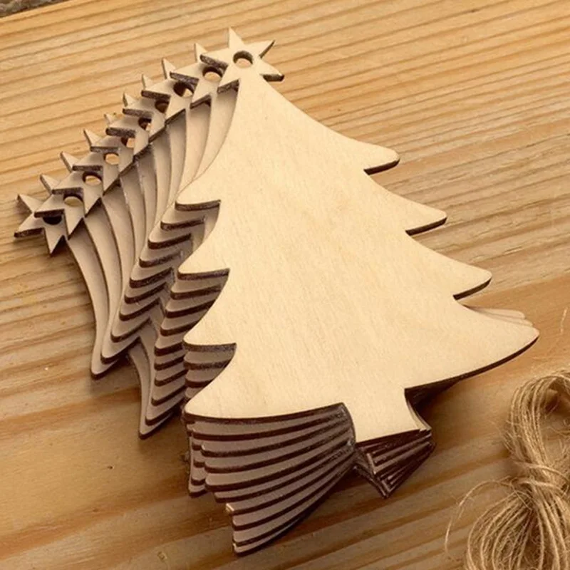 10PCS Wooden Tree Bell Deer Un - Christmas Craft Embellishment recension och pris