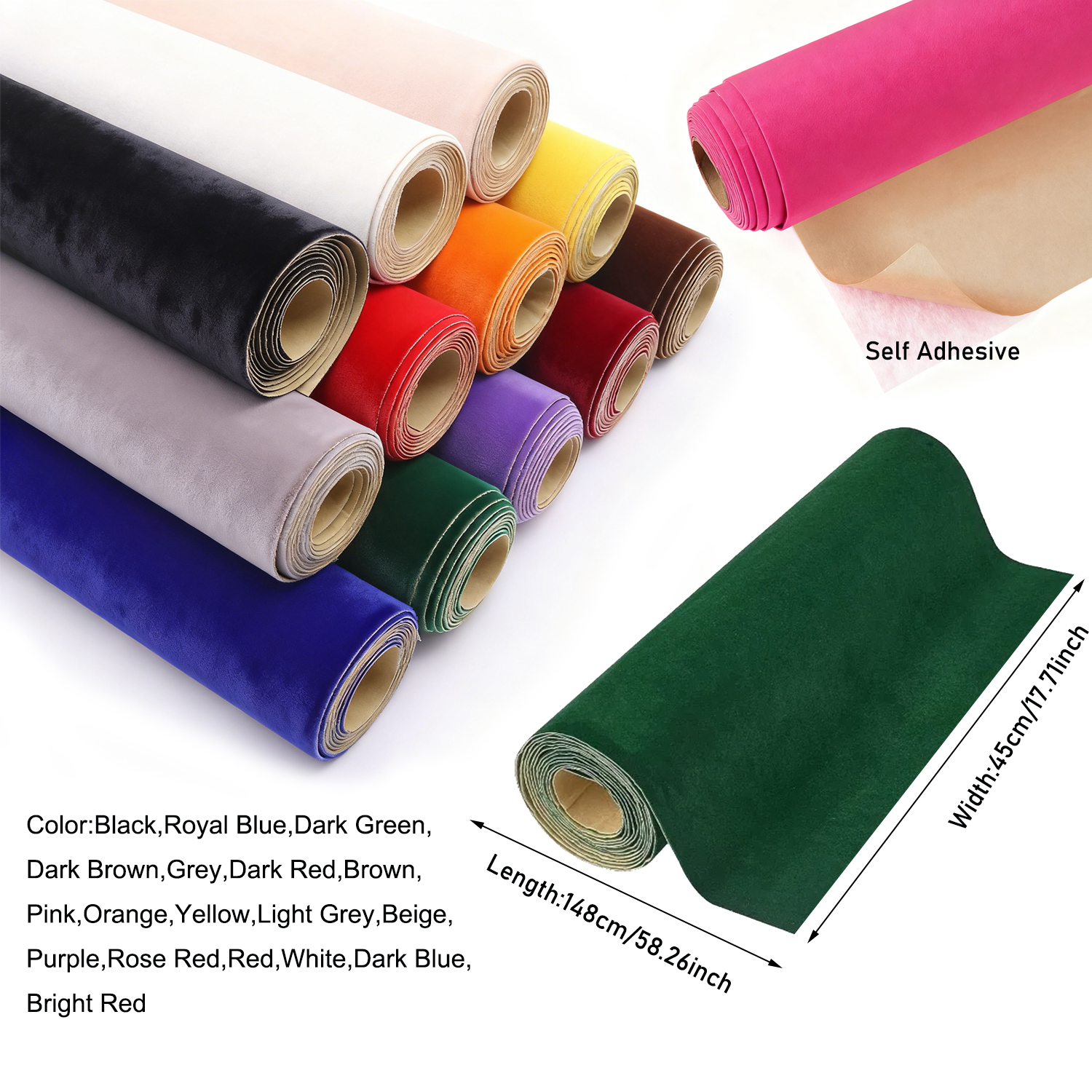 1 roll 45 x 148cm Self-adhesiv - Velvet Ribbon Roll recension och pris