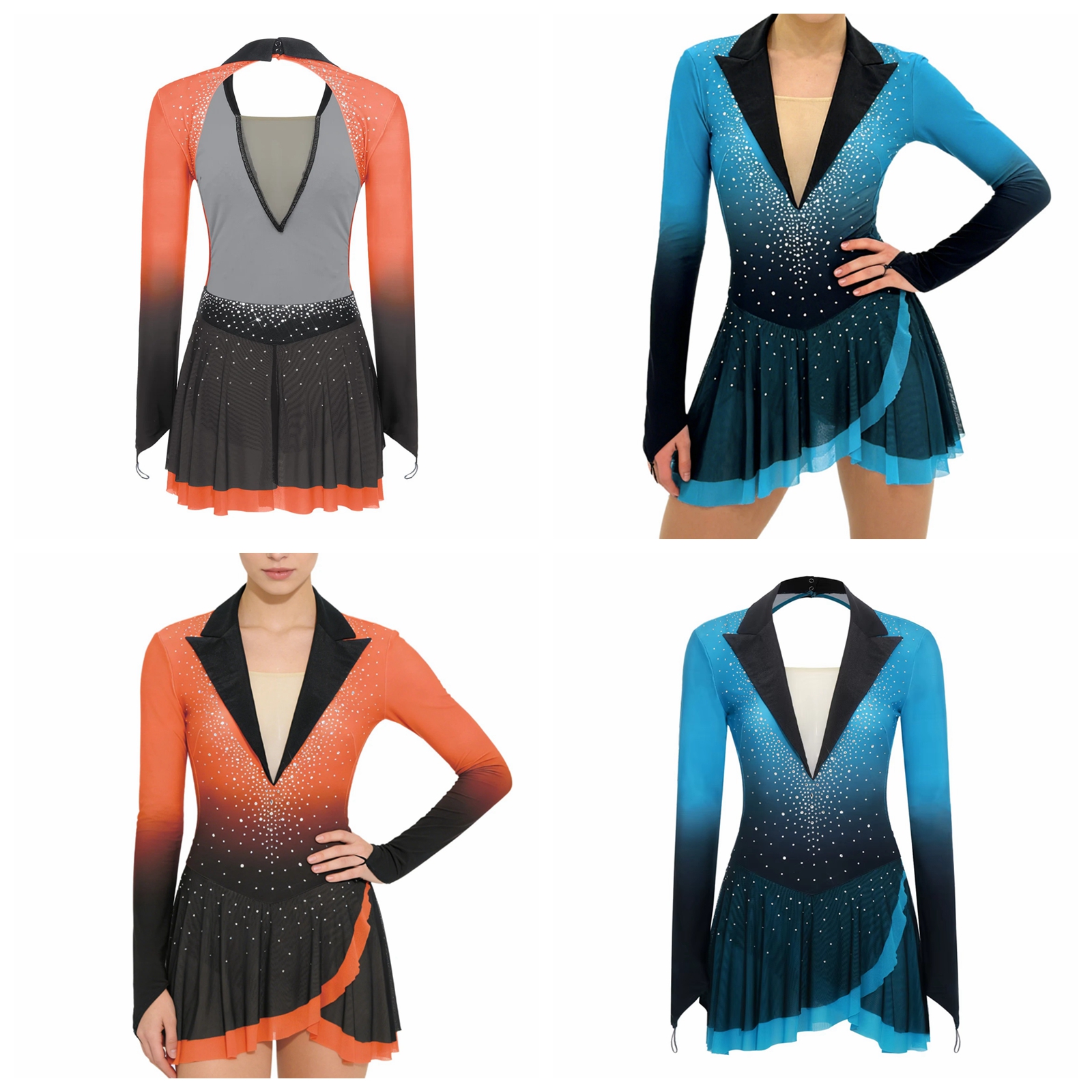 Womens Sheer Mesh Gymnastics B - Rhinestone Banding Trim recension och pris