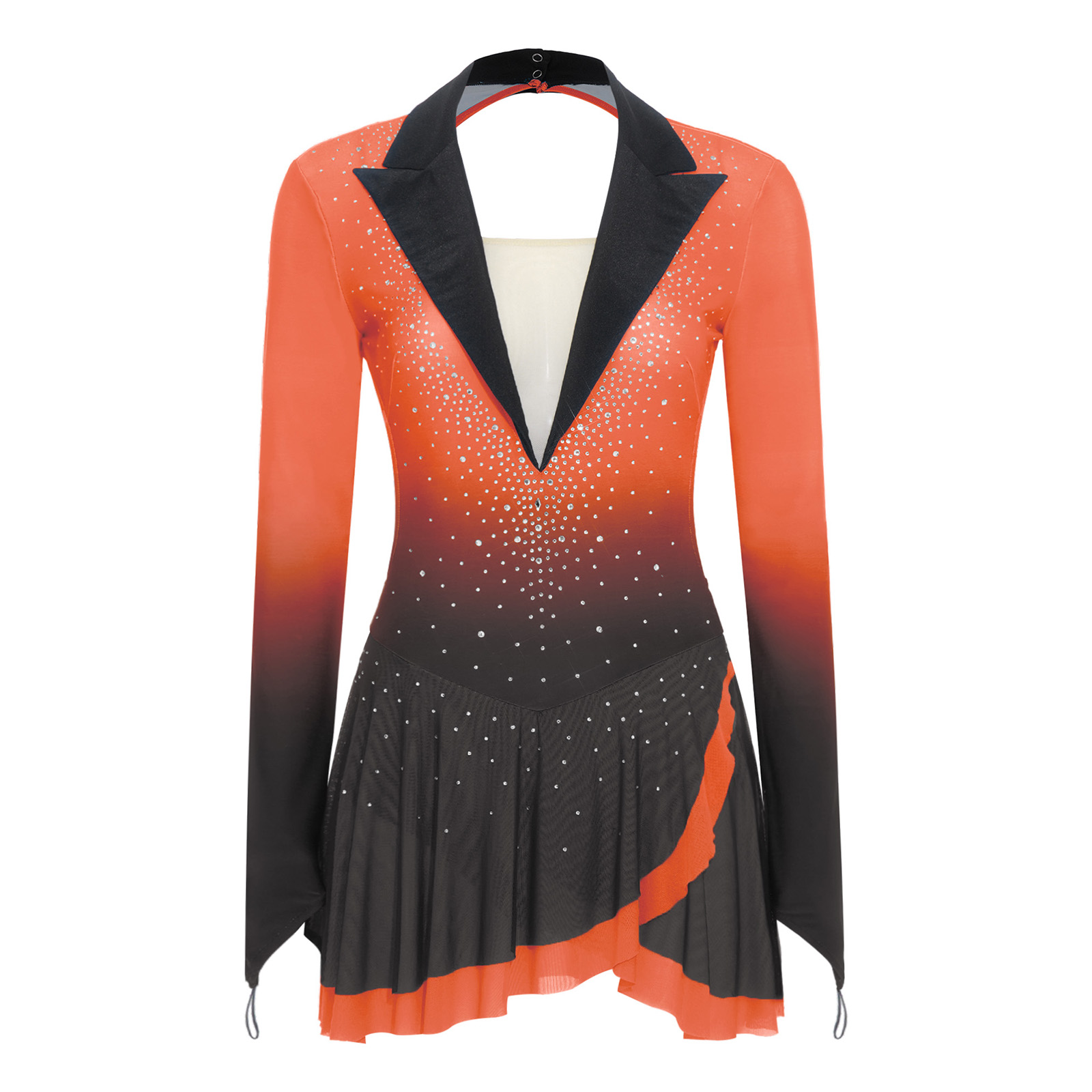 Womens Sheer Mesh Gymnastics B - Rhinestone Banding Trim recension och pris