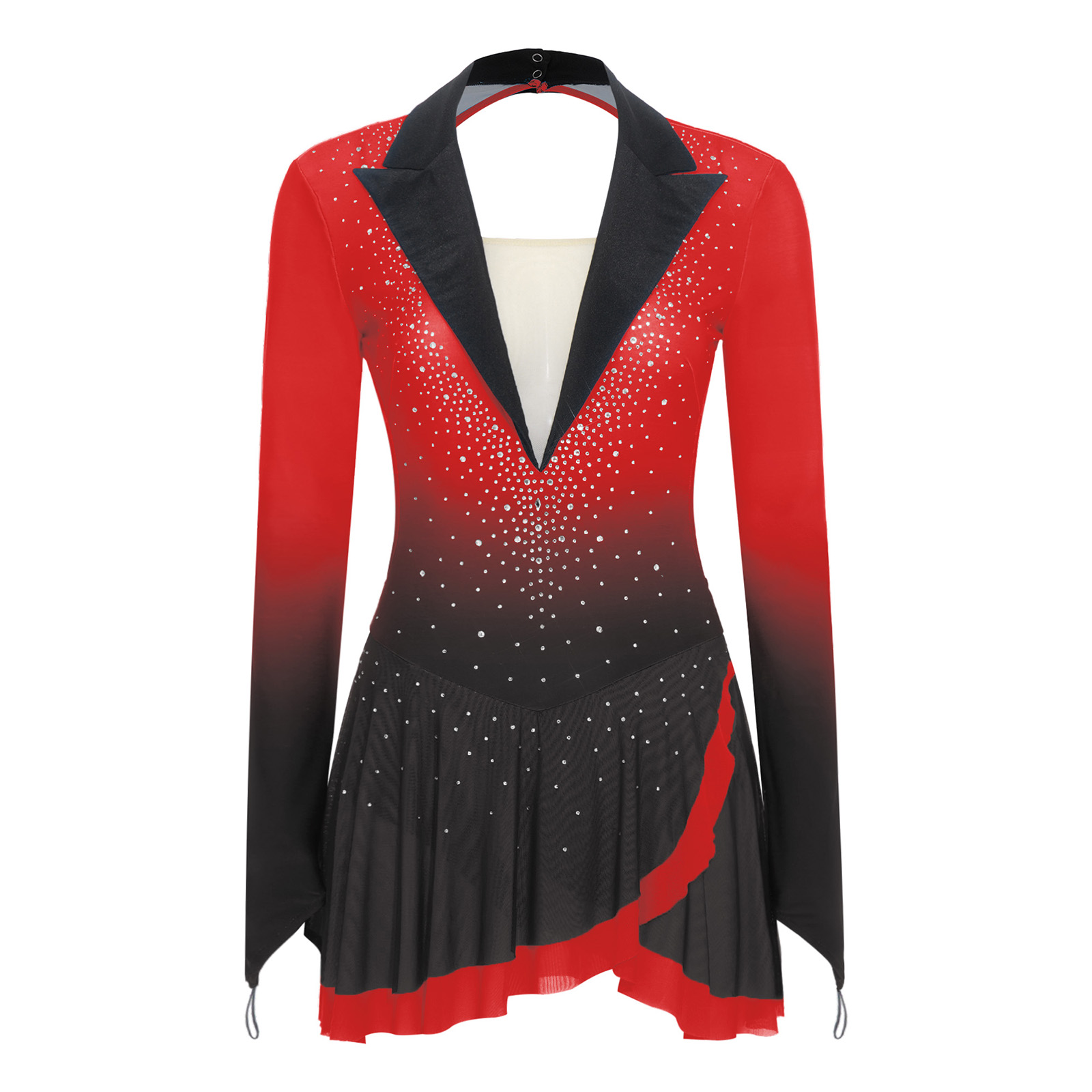 Womens Sheer Mesh Gymnastics B - Rhinestone Banding Trim recension och pris