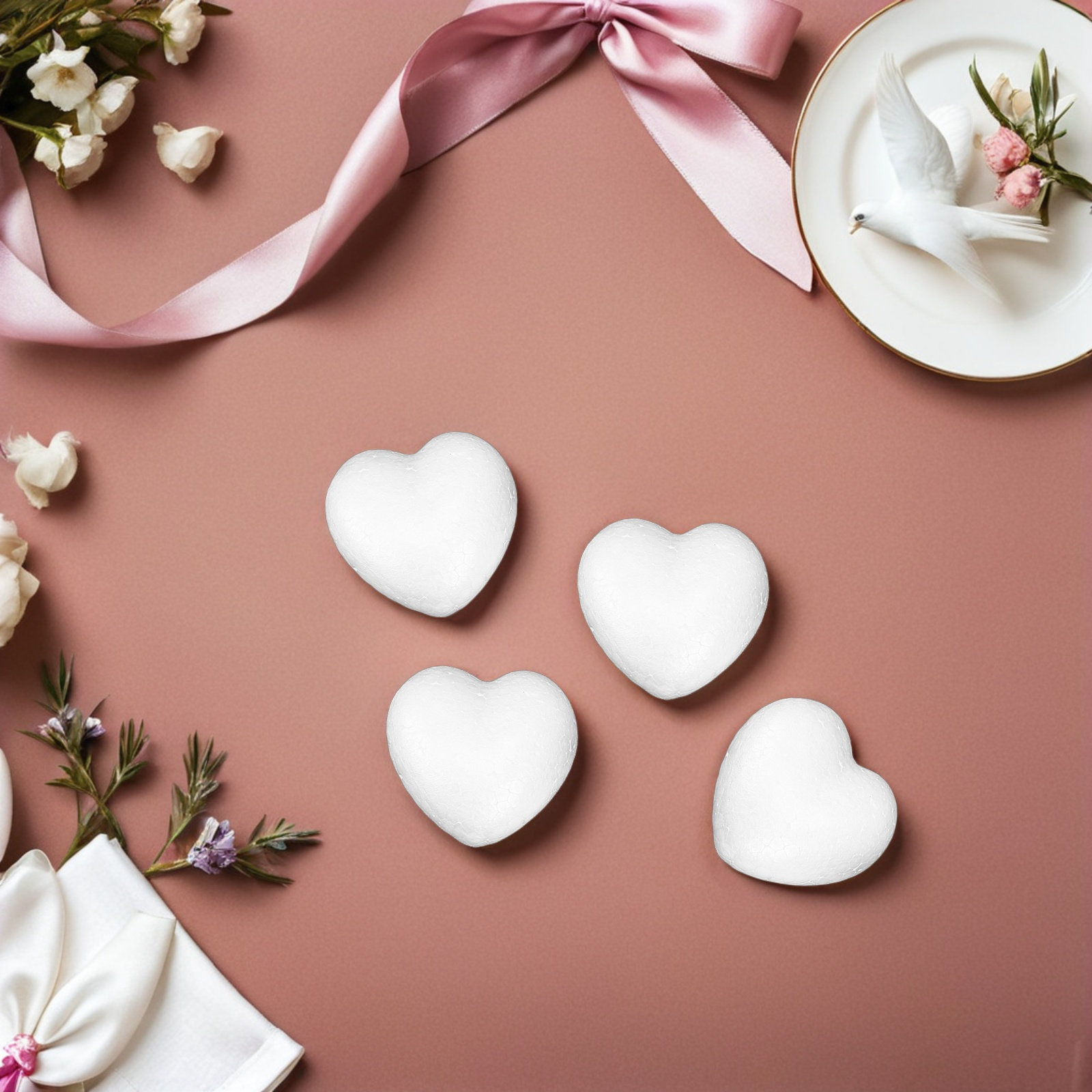 20Pcs Smooth Foam Heart Balls  - Christmas Craft Embellishment recension och pris