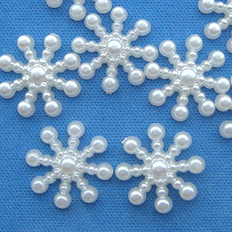 100pcs White Pearl Resin Snowf - Christmas Craft Embellishment recension och pris