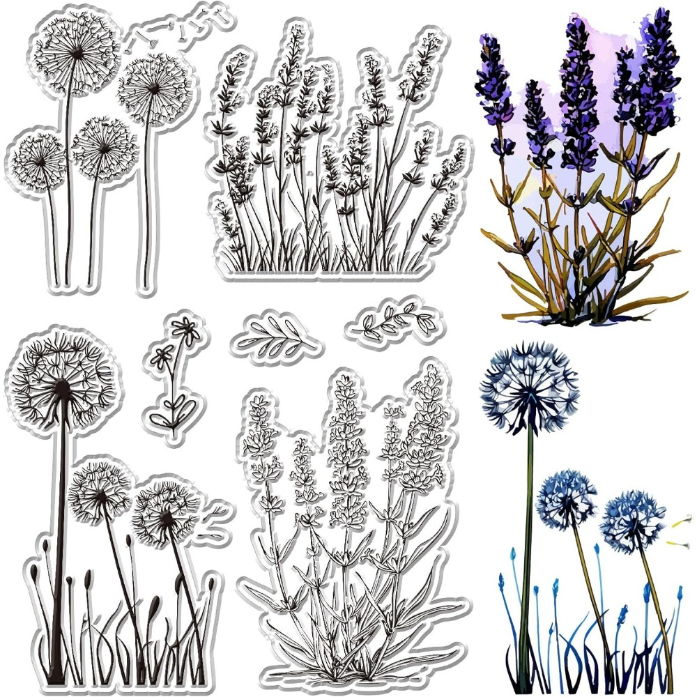 Dandelion Clear Stamps Lavende - Embellishment Crafts recension och pris