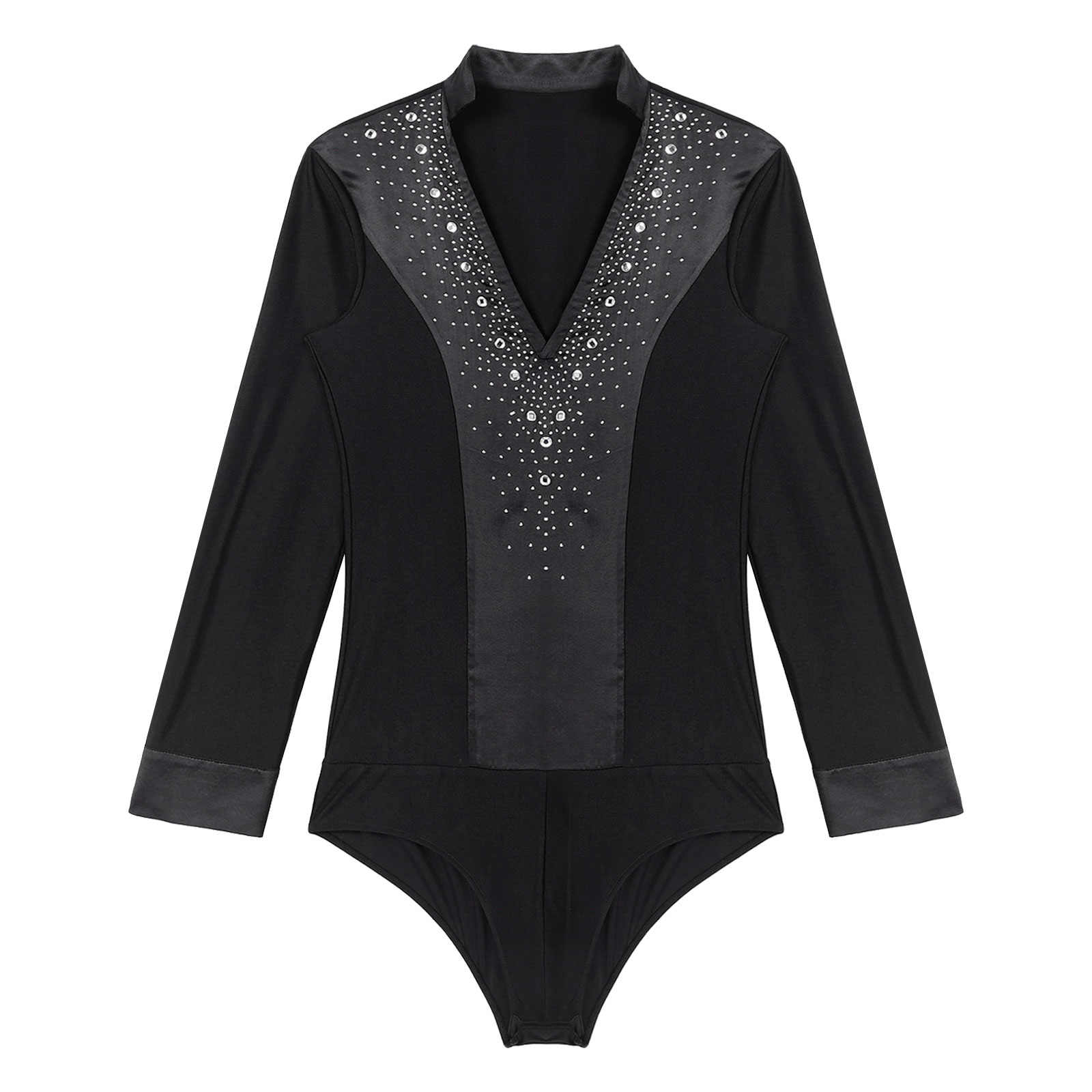 Mens Latin Jazz Dance Leotard  - Rhinestone Banding Trim recension och pris