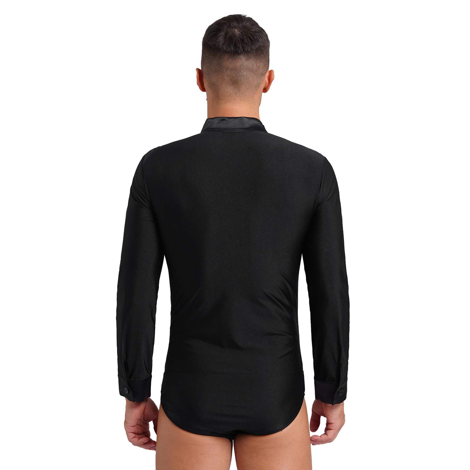 Mens Latin Jazz Dance Leotard  - Rhinestone Banding Trim recension och pris