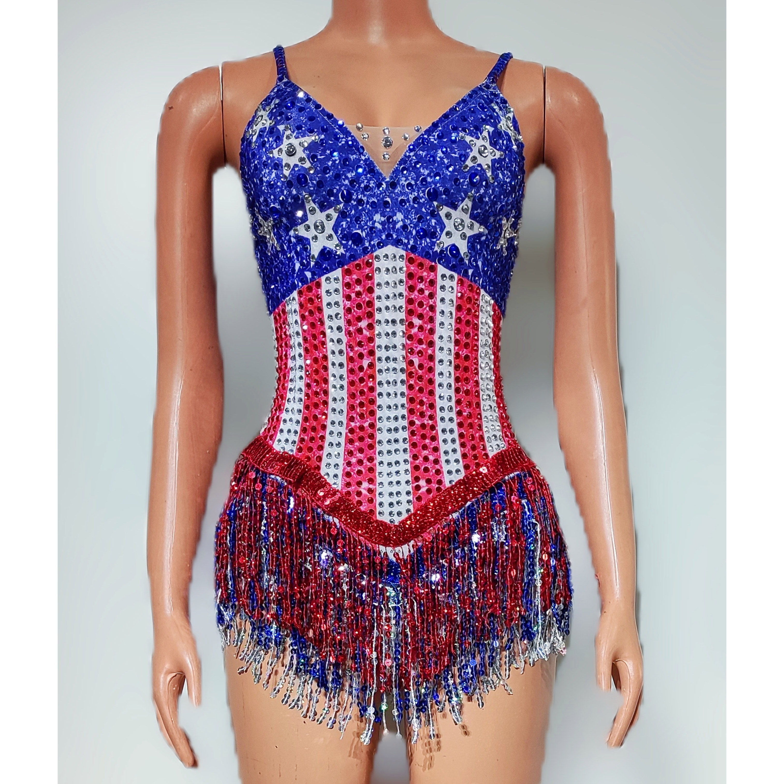 Dance Singer Costume Bar Night - Rhinestone Banding Trim recension och pris