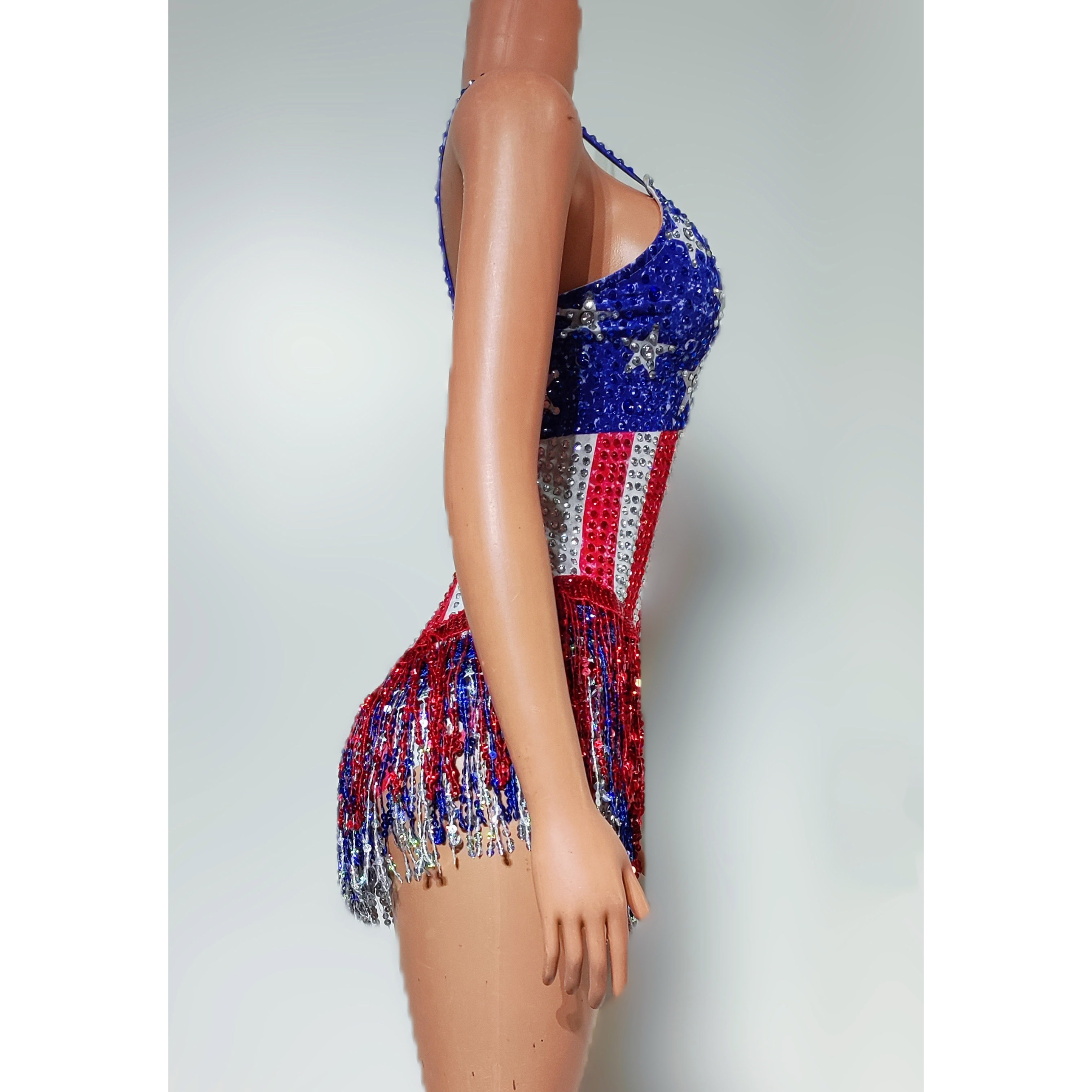 Dance Singer Costume Bar Night - Rhinestone Banding Trim recension och pris