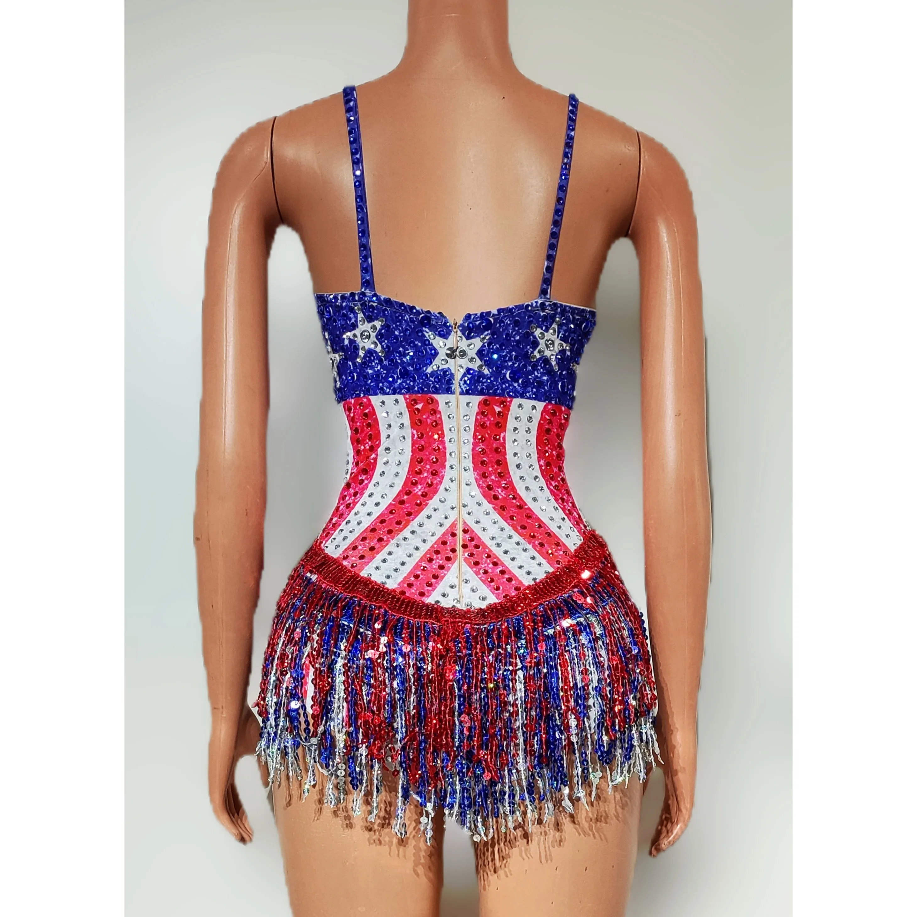 Dance Singer Costume Bar Night - Rhinestone Banding Trim recension och pris
