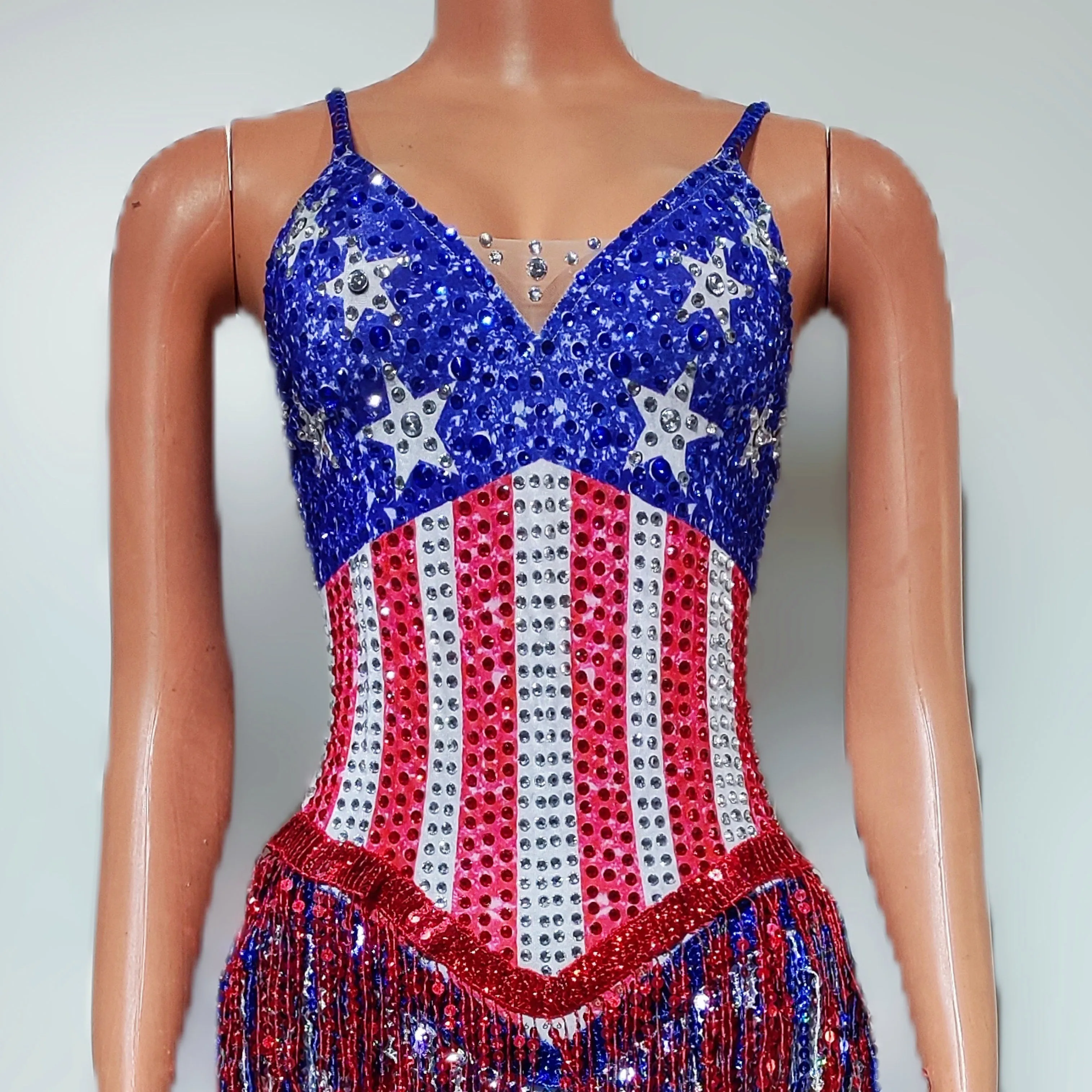 Dance Singer Costume Bar Night - Rhinestone Banding Trim recension och pris