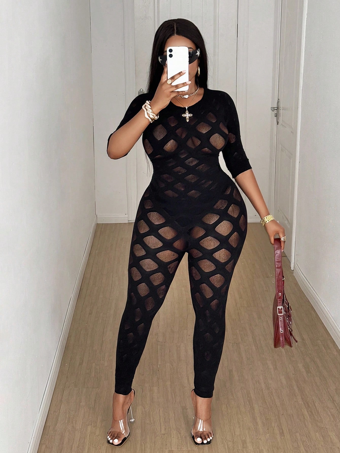 Women's Plus Size Sexy Jumpsui - Embellish Knit recension och pris