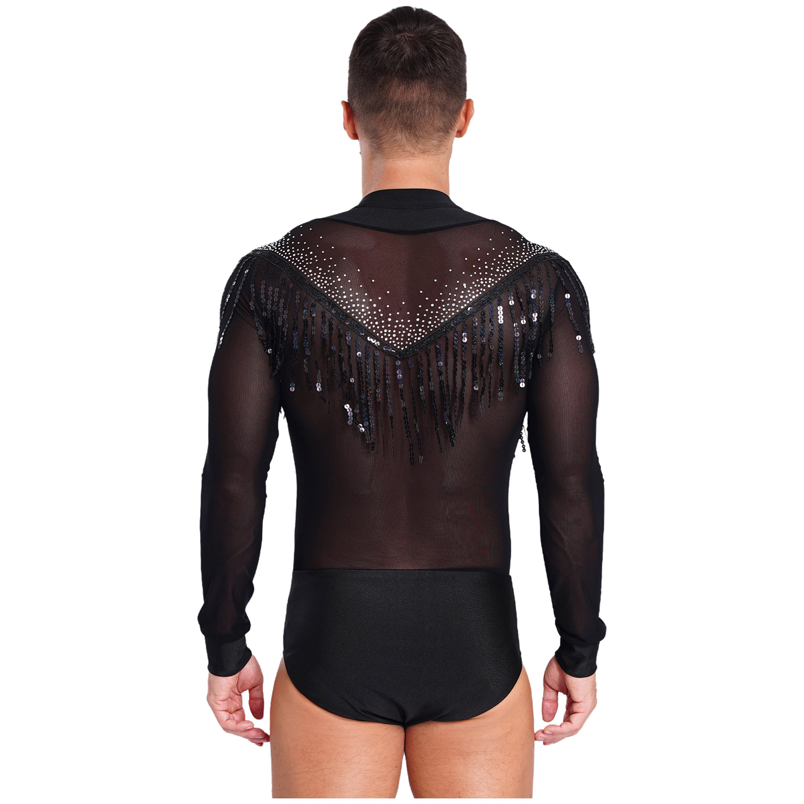 Mens Latin Salsa Dance Perform - Rhinestone Banding Trim recension och pris