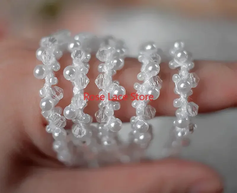 3 Yards Pearl lace trim, pearl - Lace Ribbon Trim recension och pris