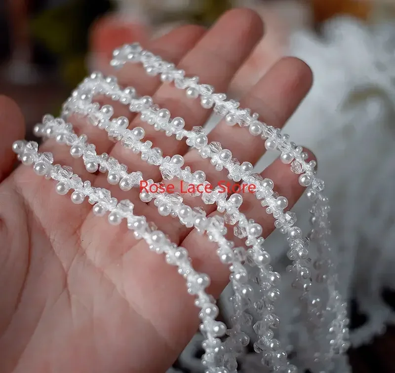 3 Yards Pearl lace trim, pearl - Lace Ribbon Trim recension och pris