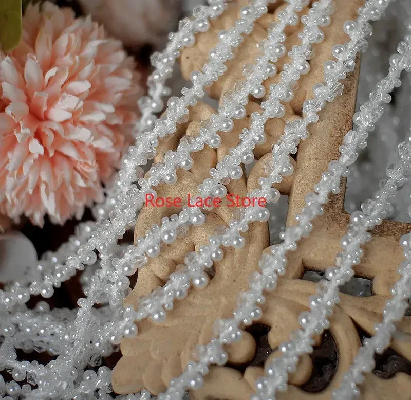 3 Yards Pearl lace trim, pearl - Lace Ribbon Trim recension och pris