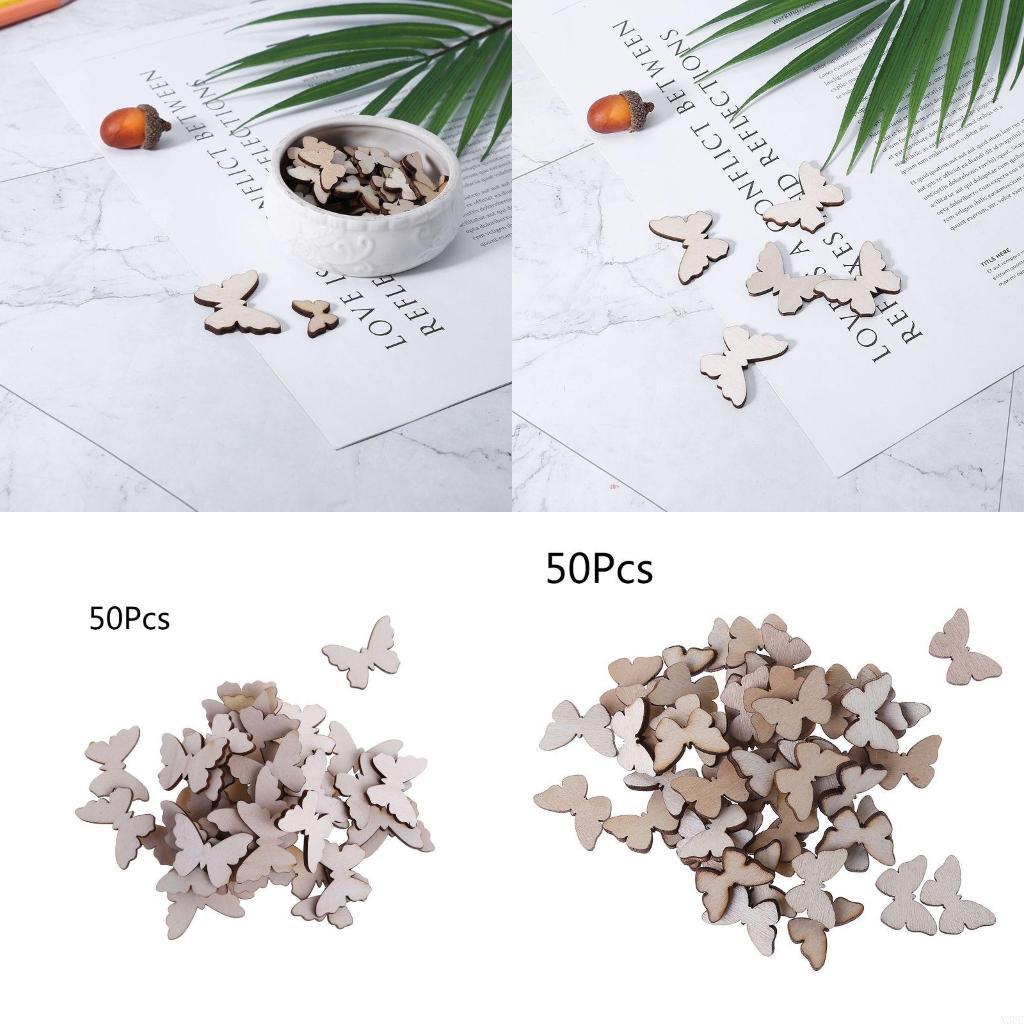 50 Pcs for Butterfly Wooden Sl - Christmas Craft Embellishment recension och pris