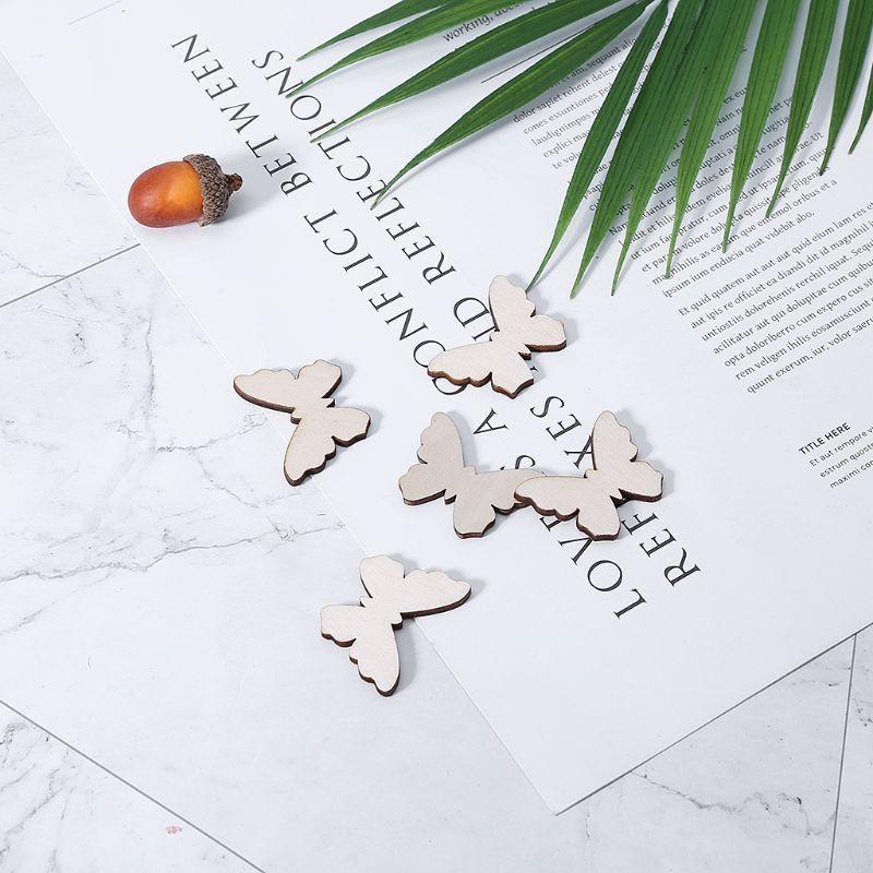 50 Pcs for Butterfly Wooden Sl - Christmas Craft Embellishment recension och pris