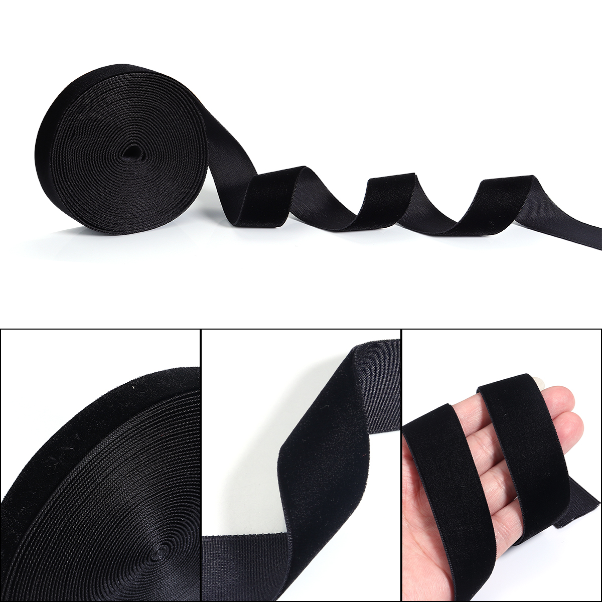 5-10Yards Black Velvet Ribbon  - Velvet Ribbon Roll recension och pris