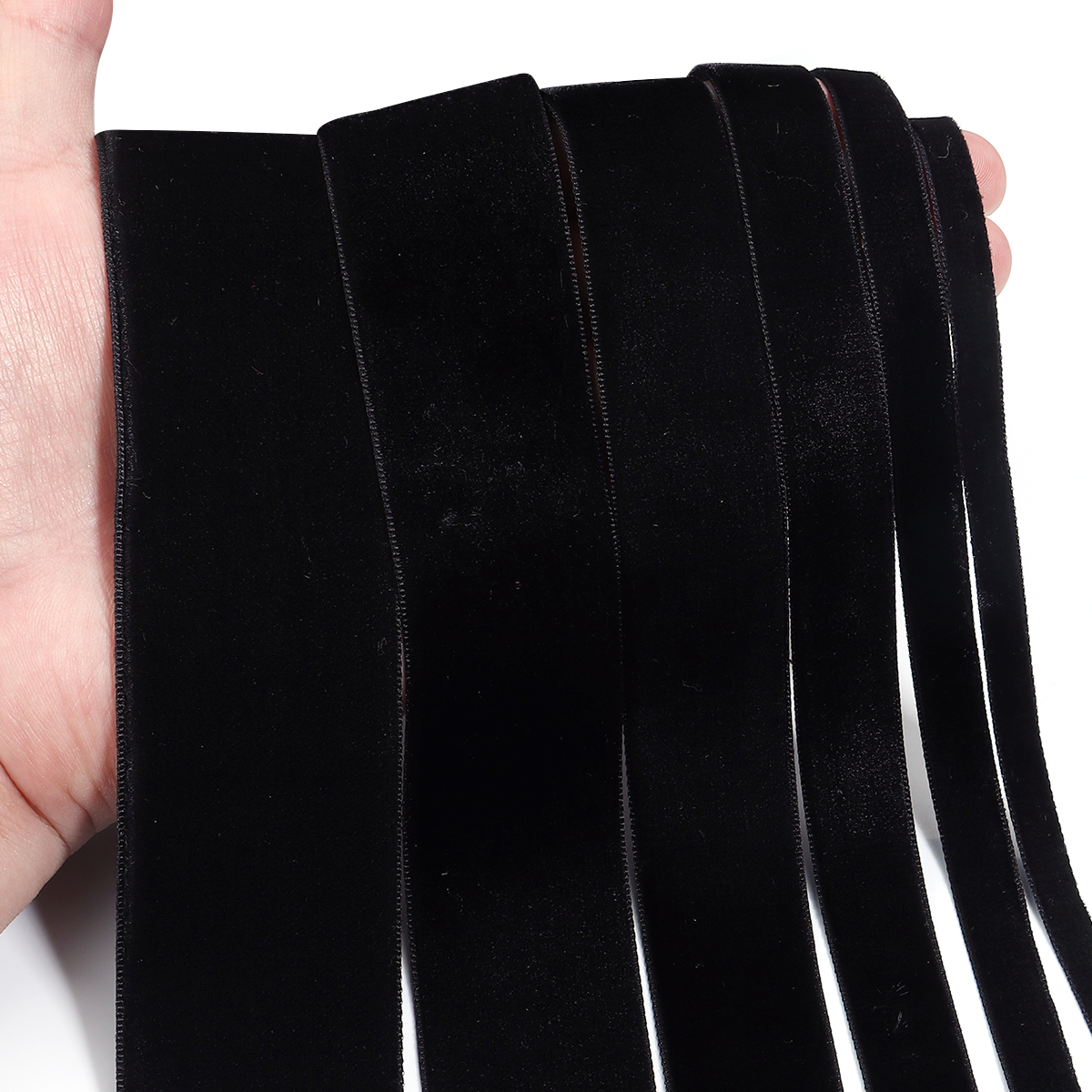 5-10Yards Black Velvet Ribbon  - Velvet Ribbon Roll recension och pris