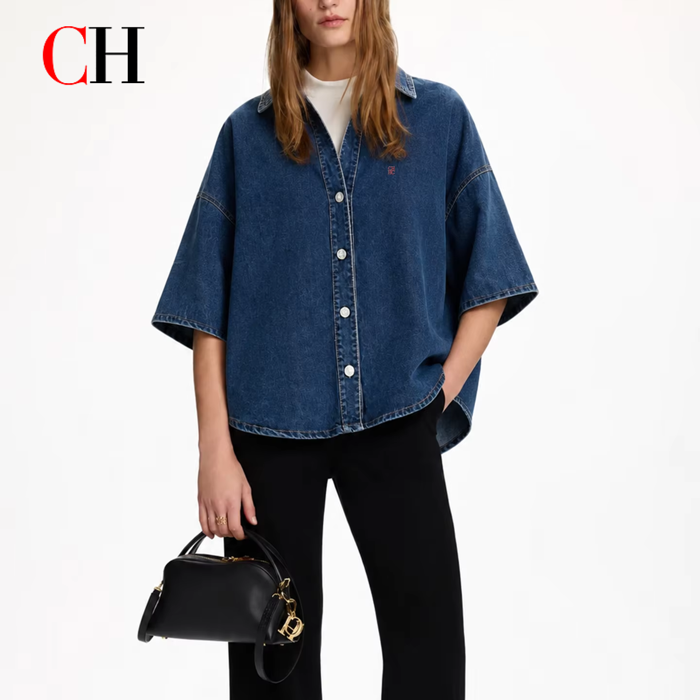 CH Letter Embroidered Solid Co - Embellish Knit recension och pris