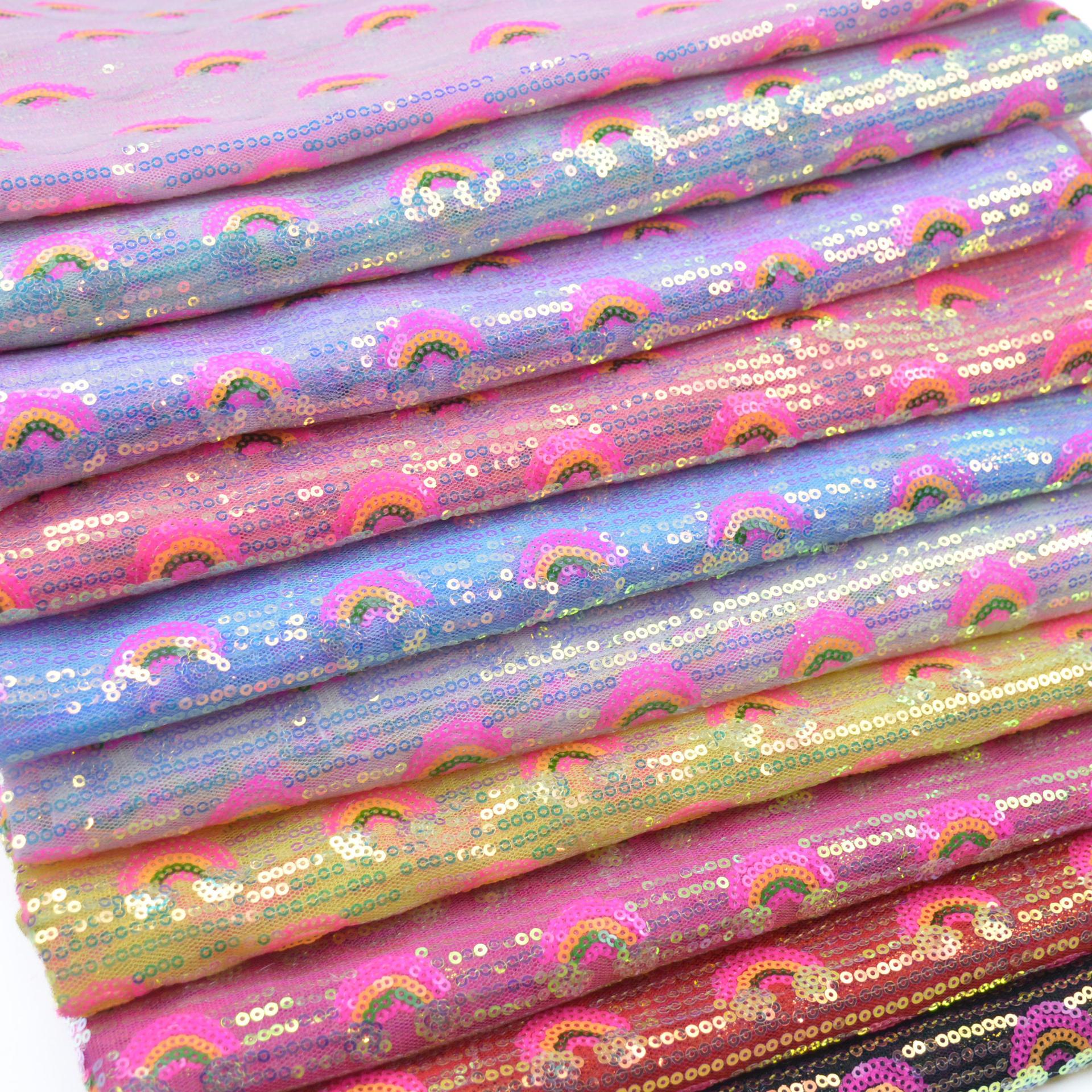 3mm Rainbow Sequin Glitter Fab - Sequin Fabric Panel recension och pris