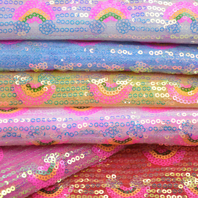 3mm Rainbow Sequin Glitter Fab - Sequin Fabric Panel recension och pris