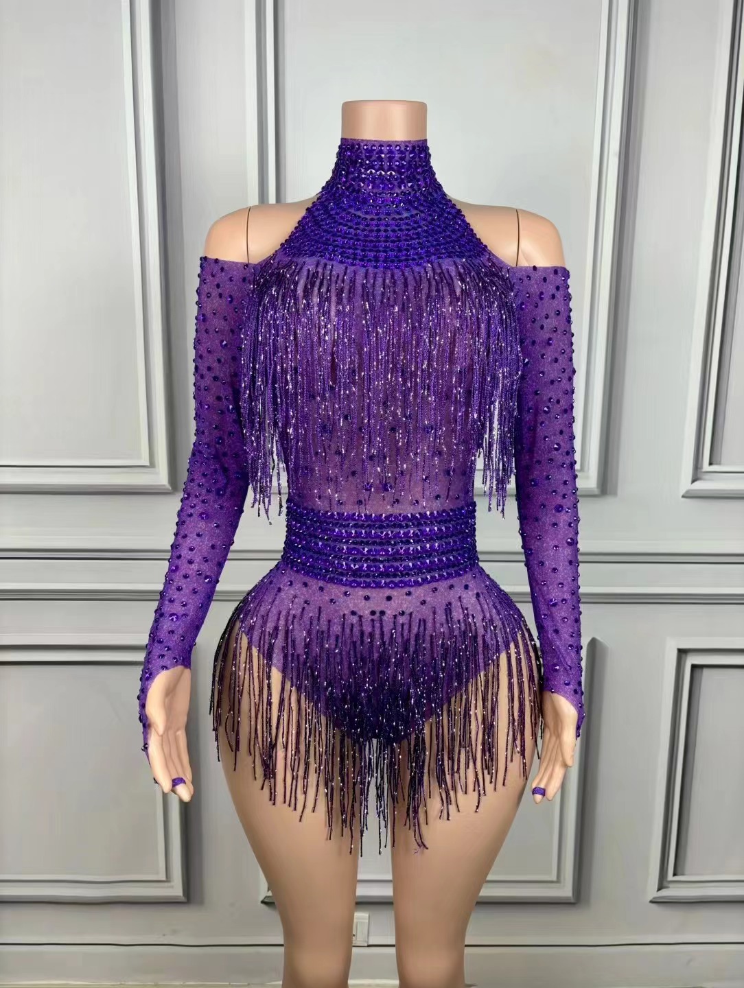 Singer Dancer Costume Sparkly  - Rhinestone Banding Trim recension och pris