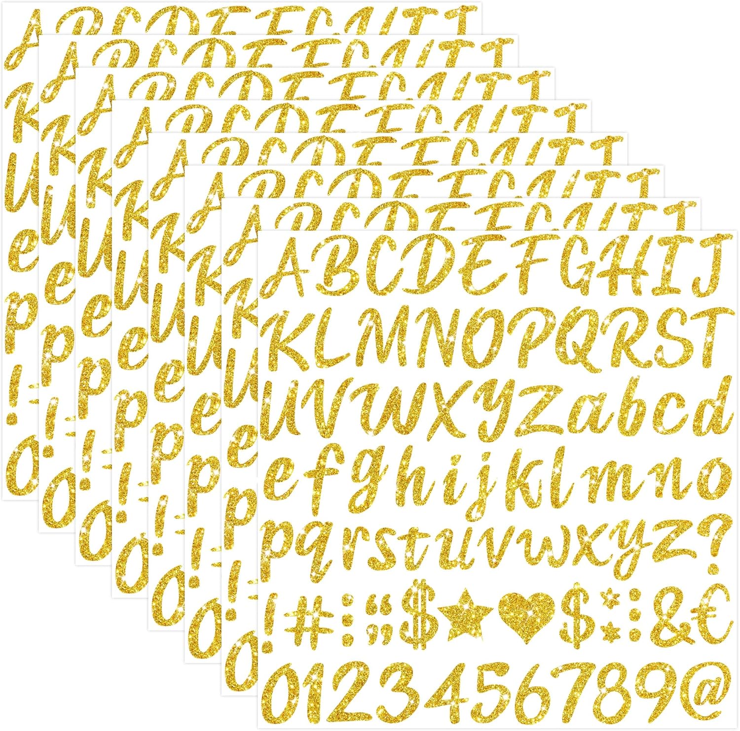 664 Pcs/8Sheets Gold Glitter A - Glitter Vinyl Roll recension och pris