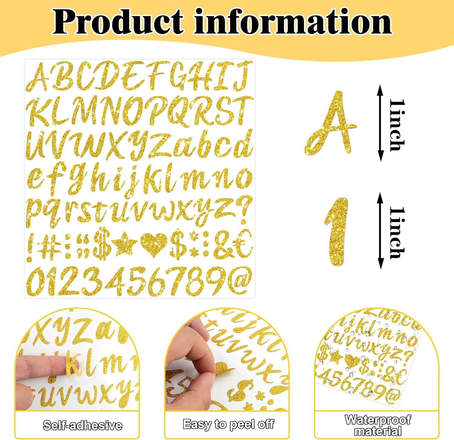664 Pcs/8Sheets Gold Glitter A - Glitter Vinyl Roll recension och pris