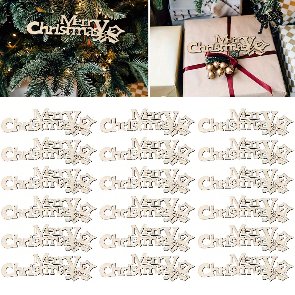10/20/100Pcs Merry Christmas W - Christmas Craft Embellishment recension och pris