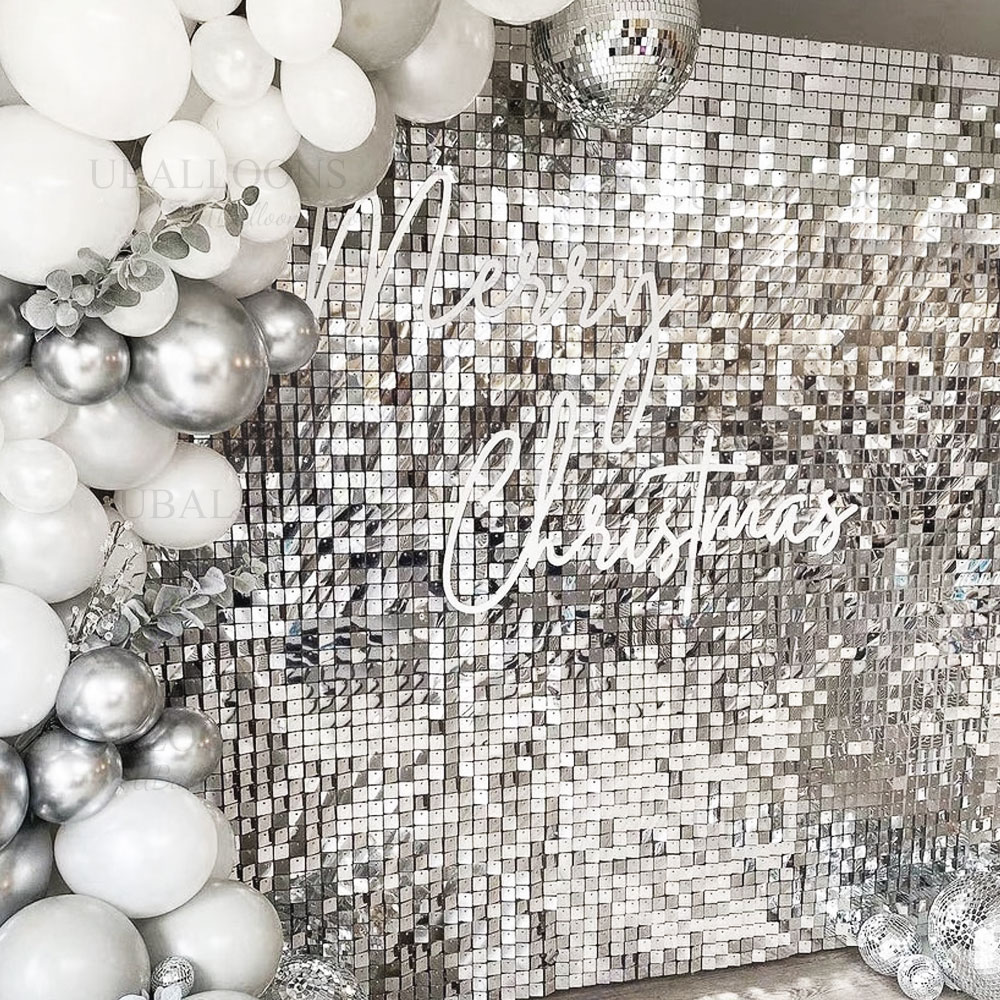 Silver Sequin Wall Backdrop Pa - Sequin Fabric Panel recension och pris