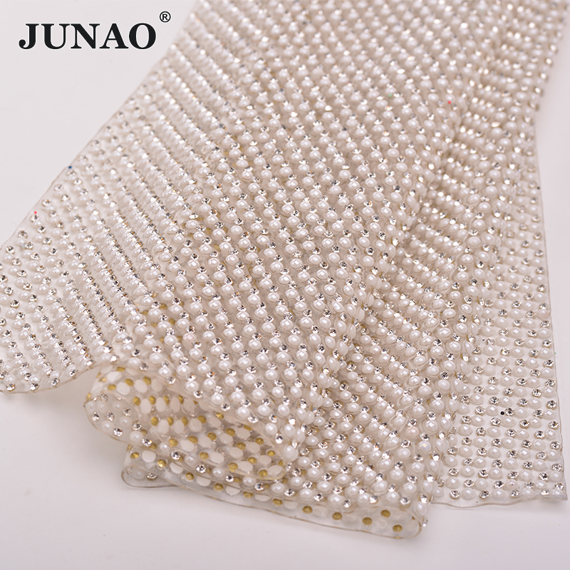 JUNAO 24*40cm Hotfix Pearl Rhi - Hotfix Rhinestone Sheet recension och pris