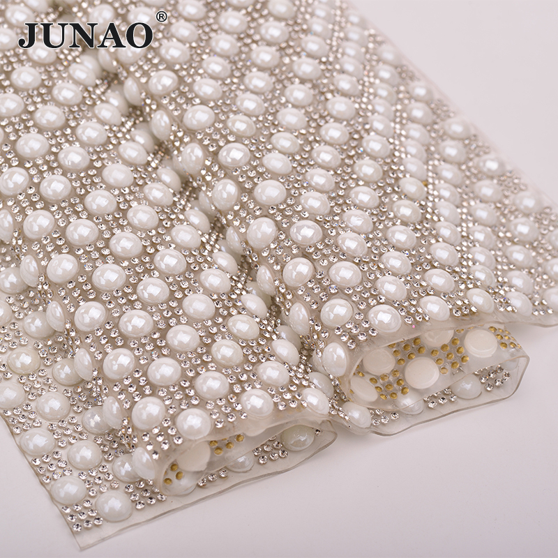 JUNAO 24*40cm Hotfix Pearl Rhi - Hotfix Rhinestone Sheet recension och pris